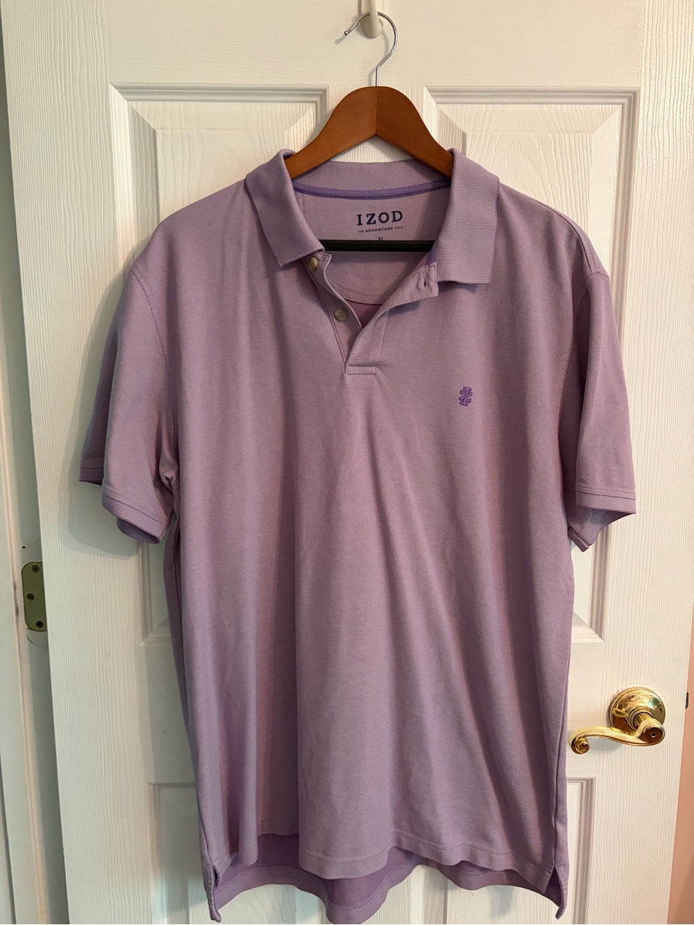 Izod Men's Lavender Polo Shirt with Subtle Logo